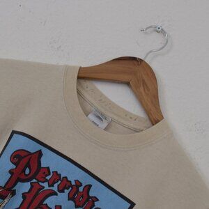 Vintage 00s Beige Scop Neck Tee - Perridise Valley Brand, Potato Festival